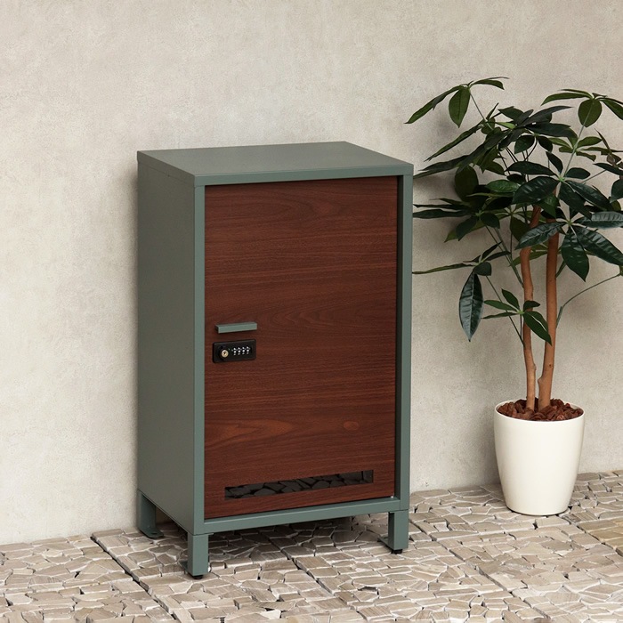 宅配ボックス PBX-112 フォレストグリーン/ブラウン木目