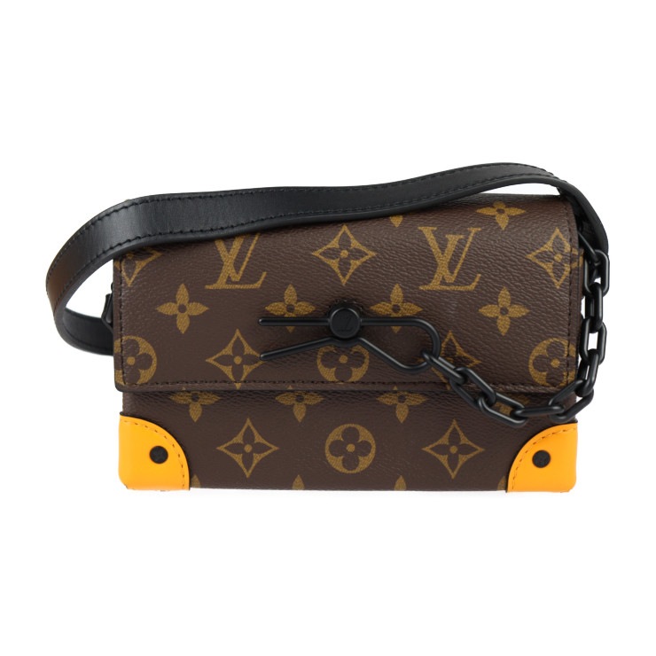 超美品 LOUIS VUITTON ルイ ヴィトン ショルダーバッグ M82534 スティーマー ウェアラブル ウォレット モノグラムキャンバス レザー ブラウン ブラック オレンジ ポシェット クロ