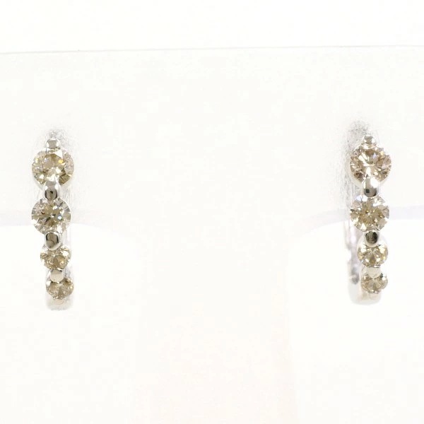 PT900 プラチナ ピアス ブラウンダイヤ 0.25 ×2 中古