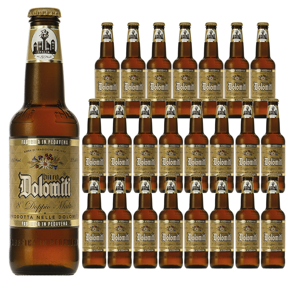 【取り寄せ】ドロミティ ビール ドッピオ モルト 330ml×24本 ケース 瓶 ビッラ カステッロ社 イタリアBirra Dolomiti Doppio Malto 330ml Birr