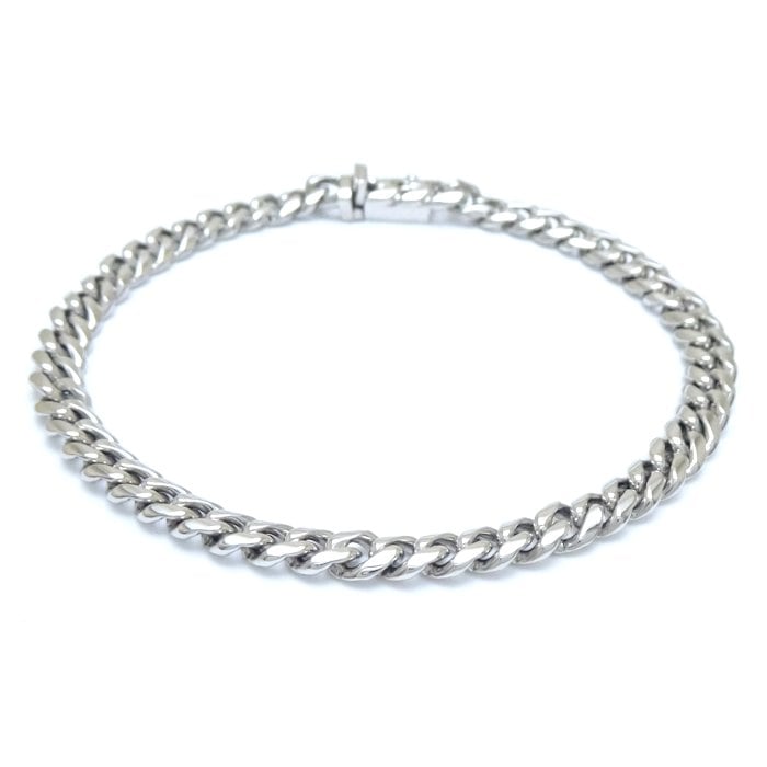 喜平ブレスレット Pt850プラチナ 2面 シングル 18.5cm 21.2g/129061【中古】