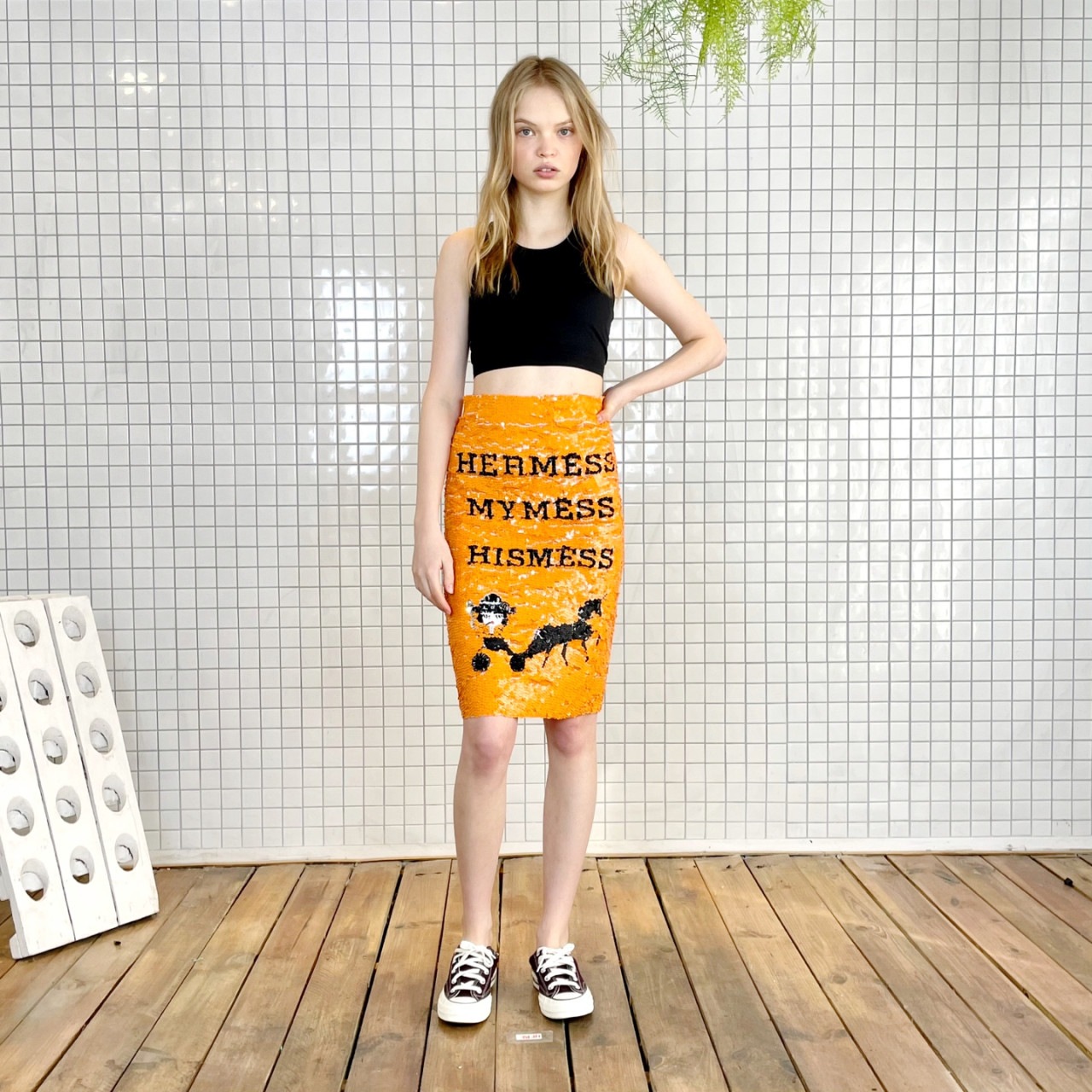 Muamuadolls Spangle Skirt (Orange)