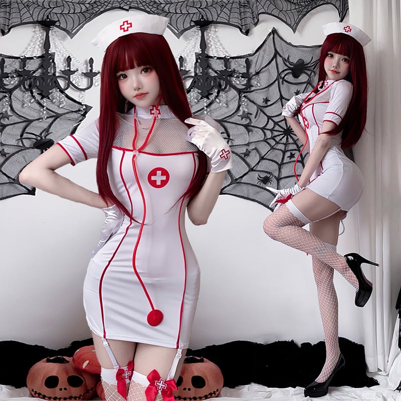 ハロウィン 今年 短纳期 ナース セクシー 看護婦 仮装 学園祭 文化祭 ワンピース62