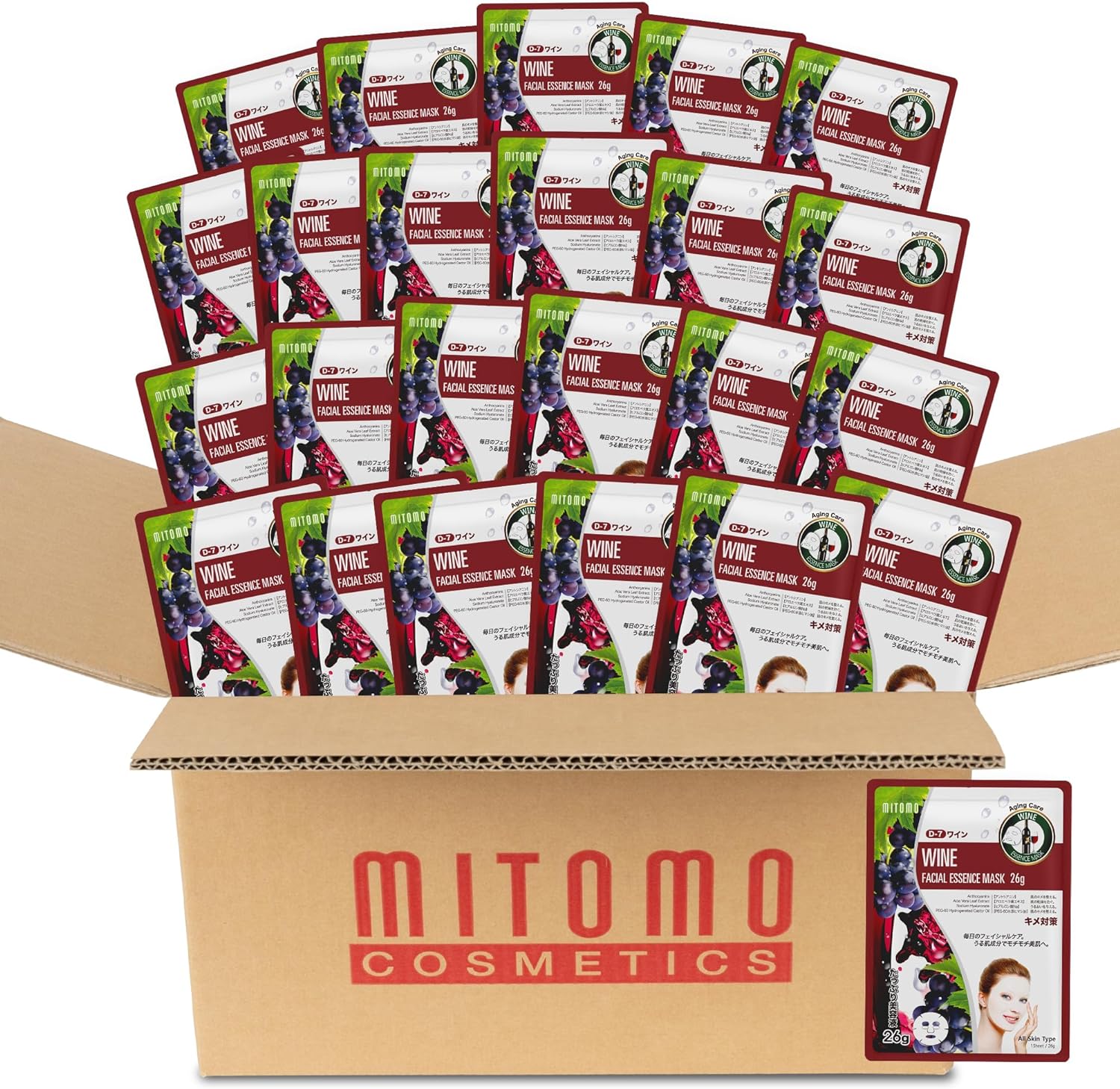 日本製 ワイン シートマスク/800枚x1セット＝800枚/美容液/マスクパック/スキンケア 潤いマスクパック[MTSS00516-D-7x080]