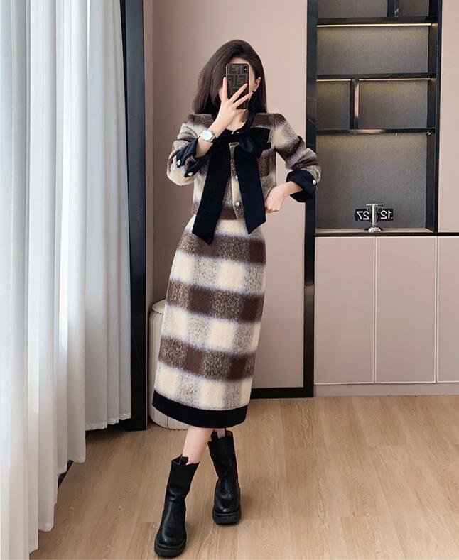 『目玉新商品』2025　上下セット セットアップ トップス+スカート　2点セット シャツ　ハイウエストスカート　花柄　ジャケット　長袖シャツ　タイトスカート　ひざ丈スカート パーティー お嬢様 OL