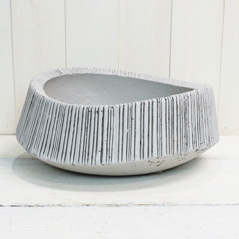 植木鉢 おしゃれ 大型 セメント エディベースL (Bk/Gy) 60cm 20号 浅鉢 底穴なし 観葉植物向け