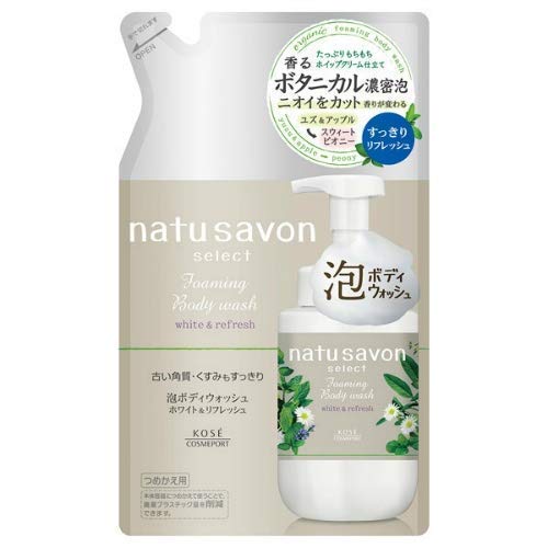 コーセーコスメポート ソフティモ ナチュサボン セレクト ホワイト 泡 ボディウォッシュ リフレッシュ 詰替え用 350ml4個