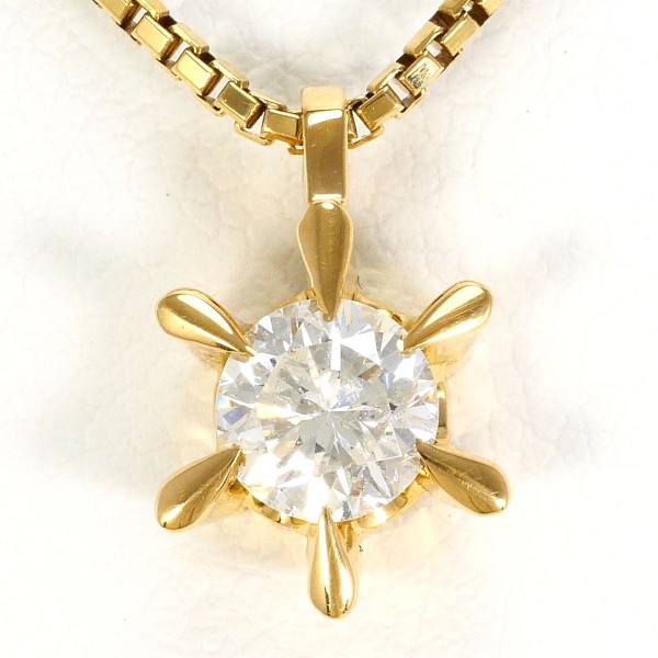 K18 18金 YG イエローゴールド ネックレス ダイヤ 0.56 鑑別書 ジュエリー 中古