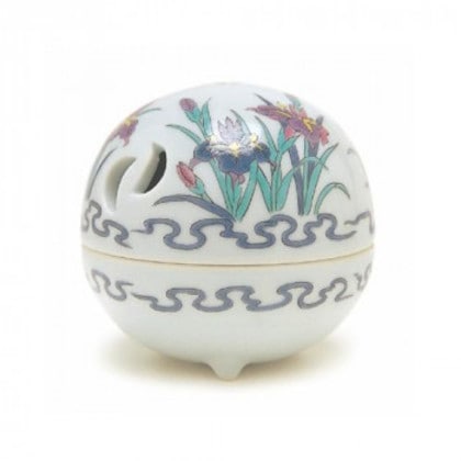 日本香堂 香炉 錦菖蒲 丸 有田焼 79116