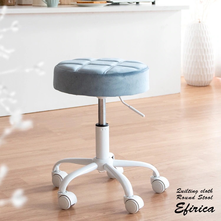 昇降スツール 高さ45-52cm PUレザー座面 防水 キャスター付き