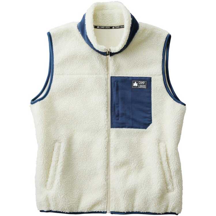 CAMP LOGOS 防風シープボアベスト M クリーム #33213643