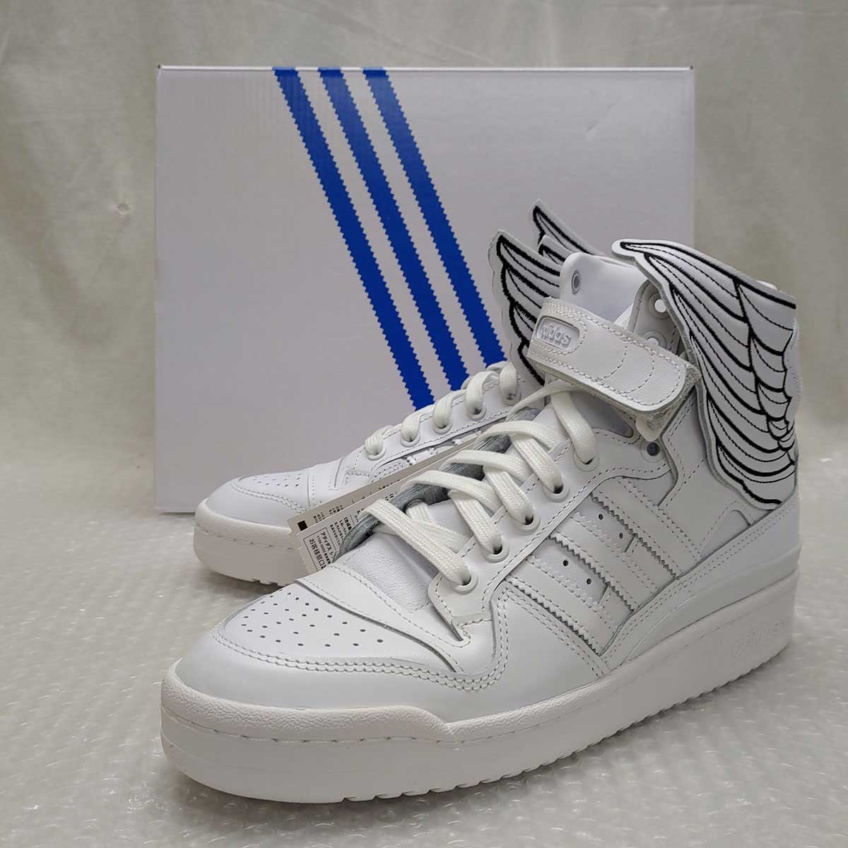 【中古・未使用品】ジェレミー・スコット × アディダス adidas オリジナルス フォーラム ウィングス 4.0 GX9445 ホワイト 25.5cm スニーカー メンズ