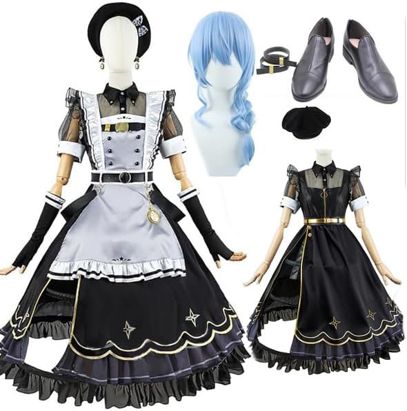 星街すいせい コスプレ 衣装 ドレス ウィッグ VTuber ワンピース イベント パーティー 変装 仮装 セットアップ ウィッグ