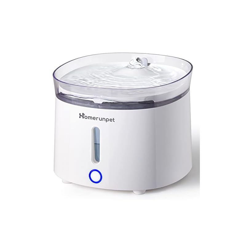 Homerunpet スマートペット用自動給水器 ワイヤレスポンプ 大容量2L LEDライト 2つの給水モード コードレス 組み立て簡単 お手入れ簡単 フィルター付き 犬 猫 水飲み器 みずのみ