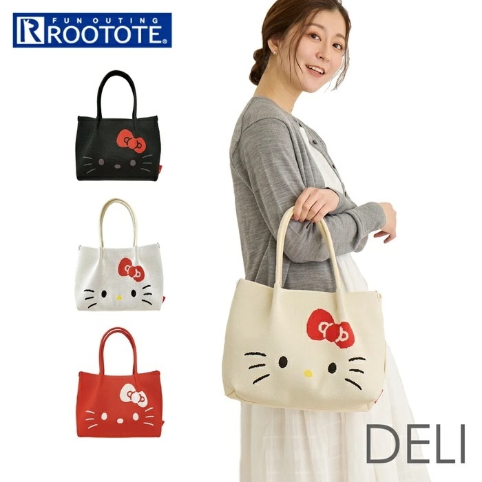 ルートート トートバッグ rootote8382 通販 IP.デリ.ルフル.ハローキティ-A トートバック 軽量 肩掛け レディース 手洗い可能 A4サイズ オシャレ おしゃれ かわいい 可愛い 自立