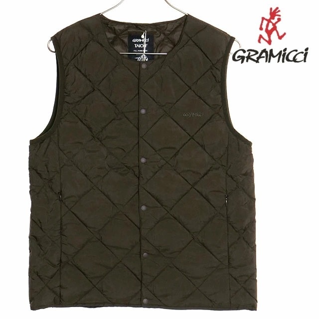 タイオン インナーダウンベスト [G4FU-J100-TG] TAION INNER DOWN VEST メンズ アウター ライトダウン キルティング コラボ DARK-BROWN