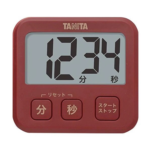 10個セット タニタ TD-408 RD キッチン タイマー マグネット付き 大画面 薄