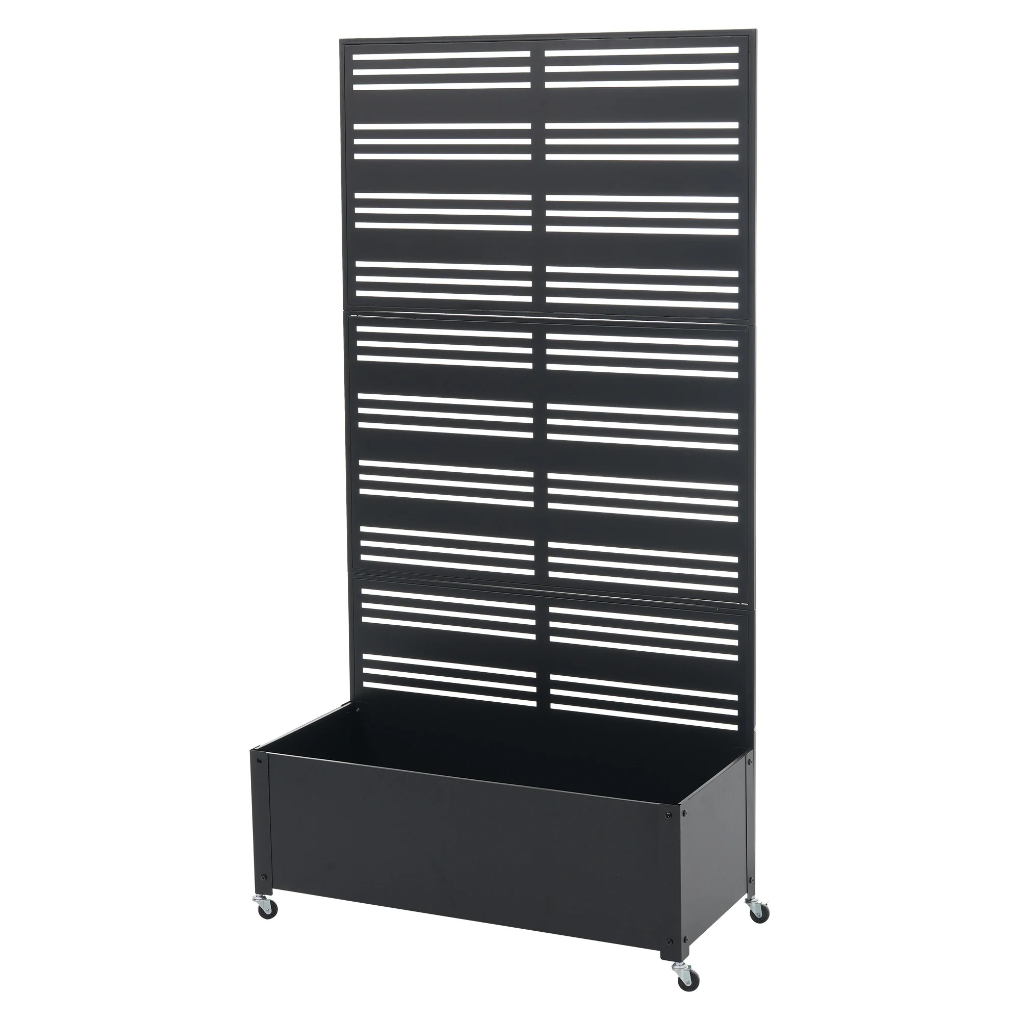 国内即発送!フェンス プランター付き 目隠し プランター付き 電着塗装 簡単設置 90*40*170cm 園芸用品 プランター ガーデンラティス プランターボックス 花壇フェンス