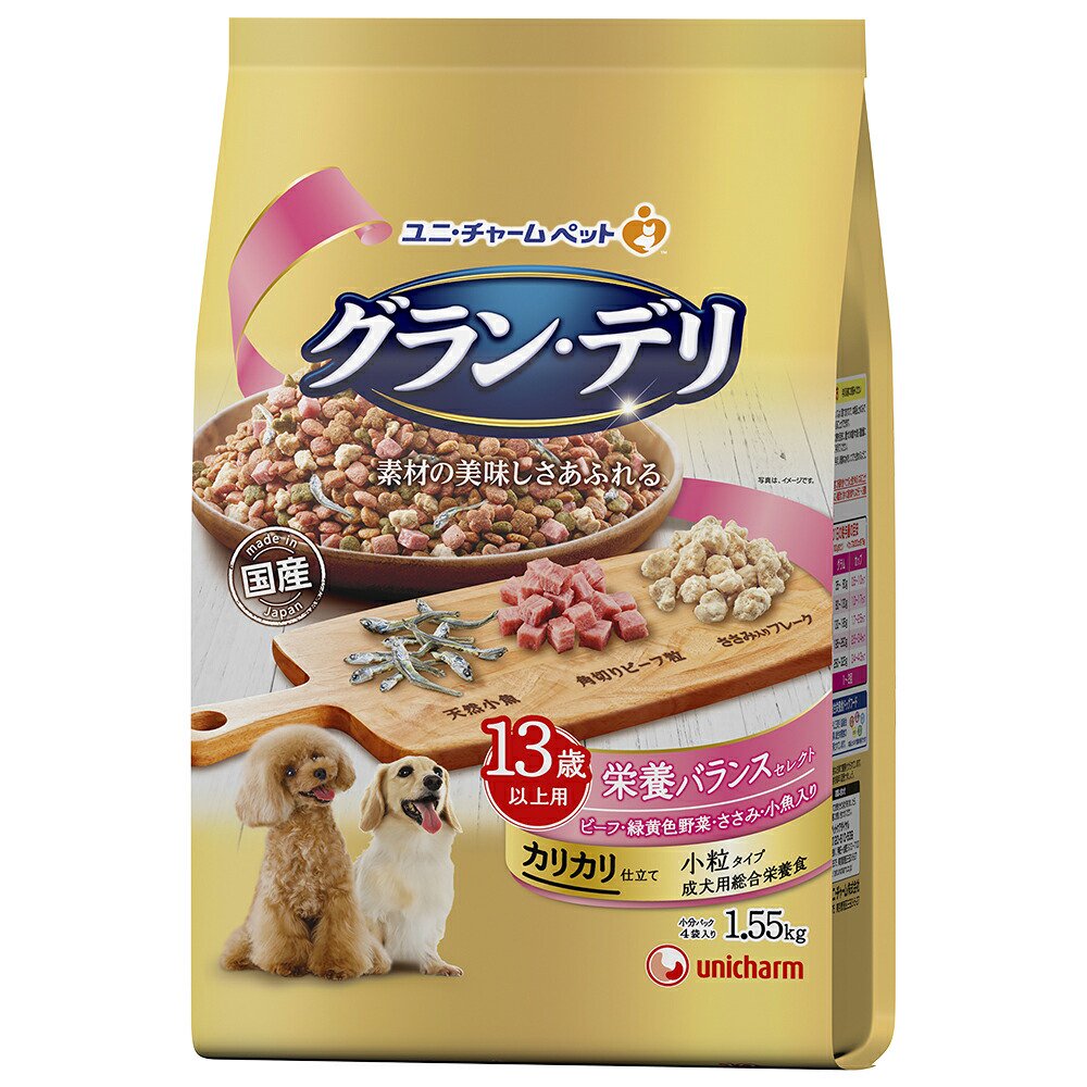 ドッグフード　カリカリ仕立て　１３歳以上用　栄養バランスセレクト　１．５５ｋｇ（３８７．５ｇX４袋）X４　ＣＲＣ45―05―45―15―00