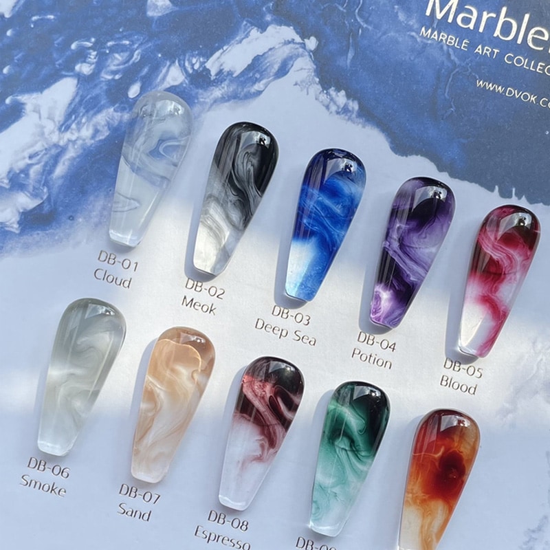 [DVOK] 【Marble Fit】 10色 セット / マーブルフィット / 一度のタッチでアートが完成するマーブルフィット