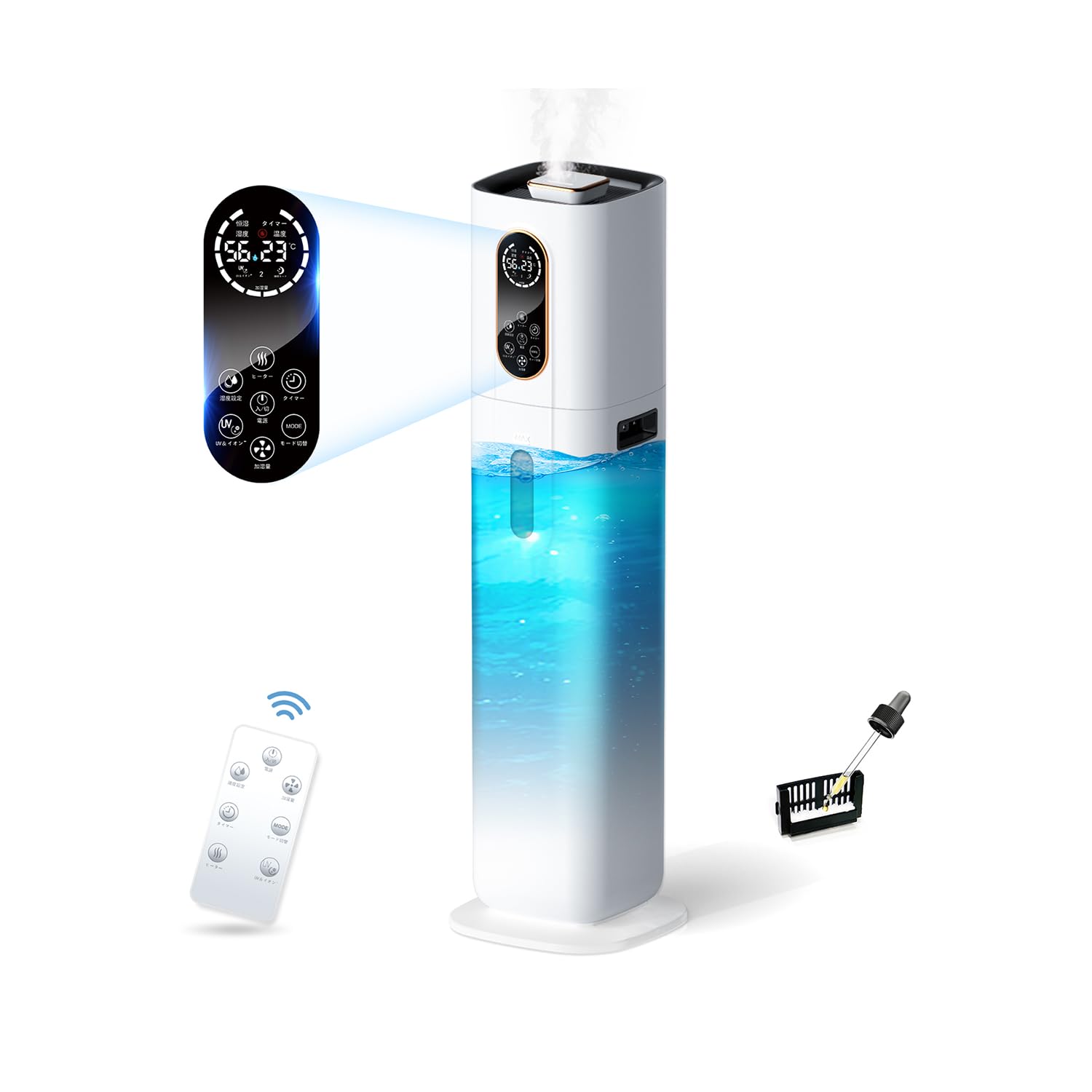 加湿器 大容量 9L【4重除菌浄化 & 知能恒湿】 ハイブリッド加湿器 加熱式 超音波式 AIスマート 上から給水 アロマ対応 高濃度マイナスイオン 空気清浄 銀イオン抗菌素材 次亜塩素酸水対応 タイ
