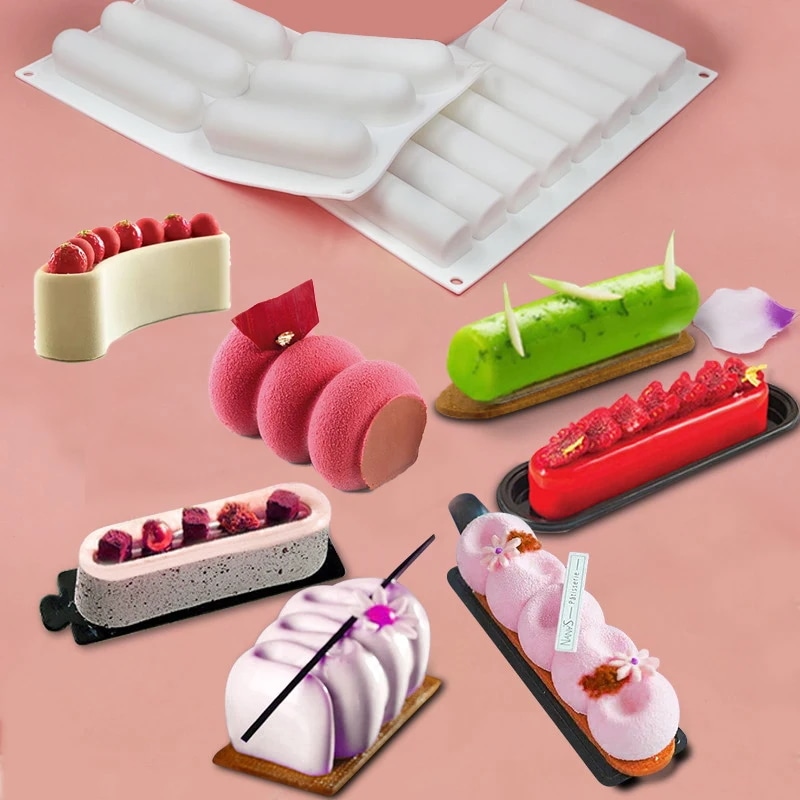 Meibumフレンチデザートベーキング用品長いスパイラルムースモールドフードグレードシリコンケーキ金型パーティーペストリーパンキッチンベーキングツール