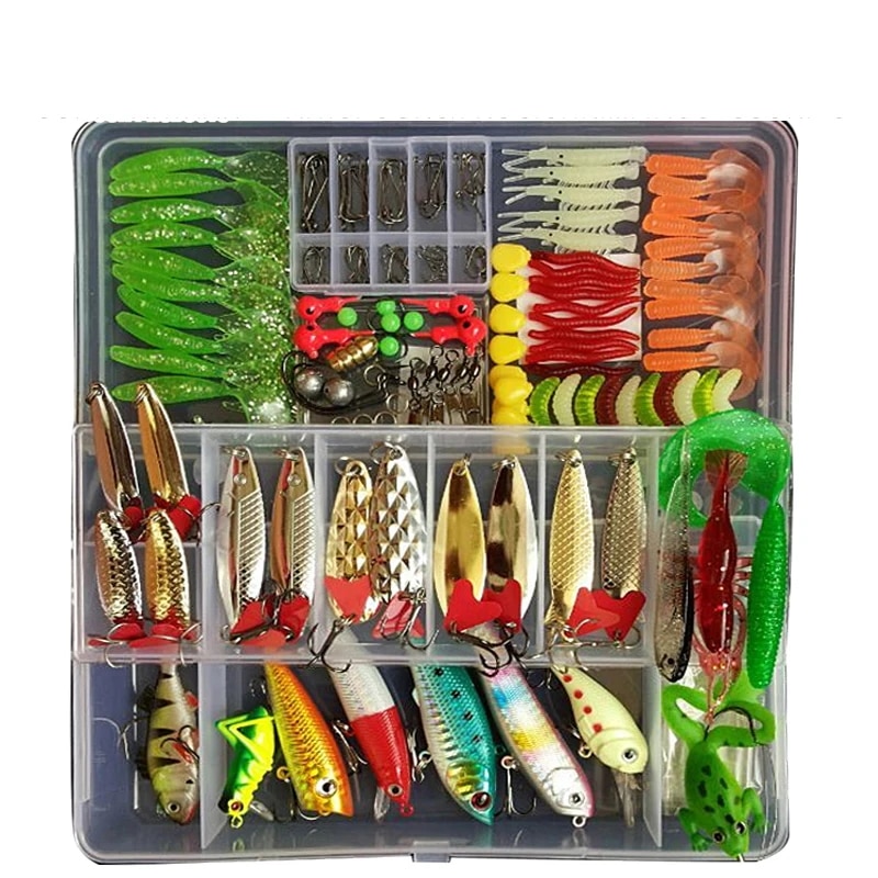 納期14-21日釣り用の人工硬質金属餌キット,魚を捕まえるためのルアーのセット,釣り道具,ウォブラー付き,釣り道具