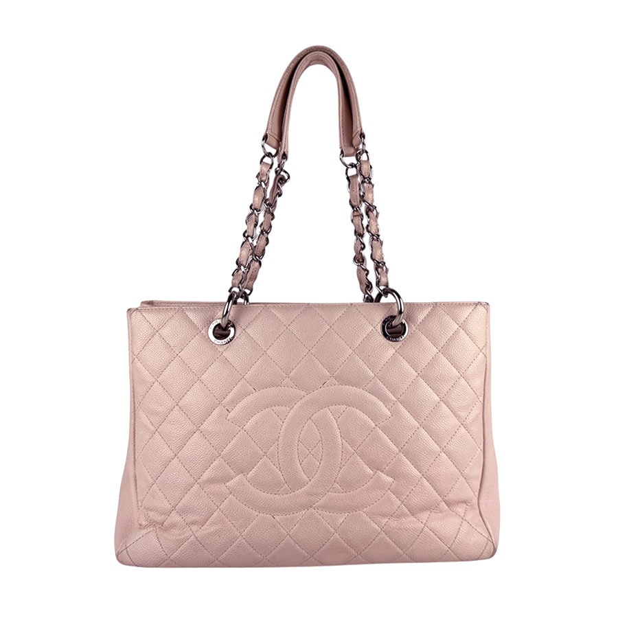 シャネル CHANEL ショルダーバッグ GST キャビアスキンレザー ライトピンク シルバー レディース z6438