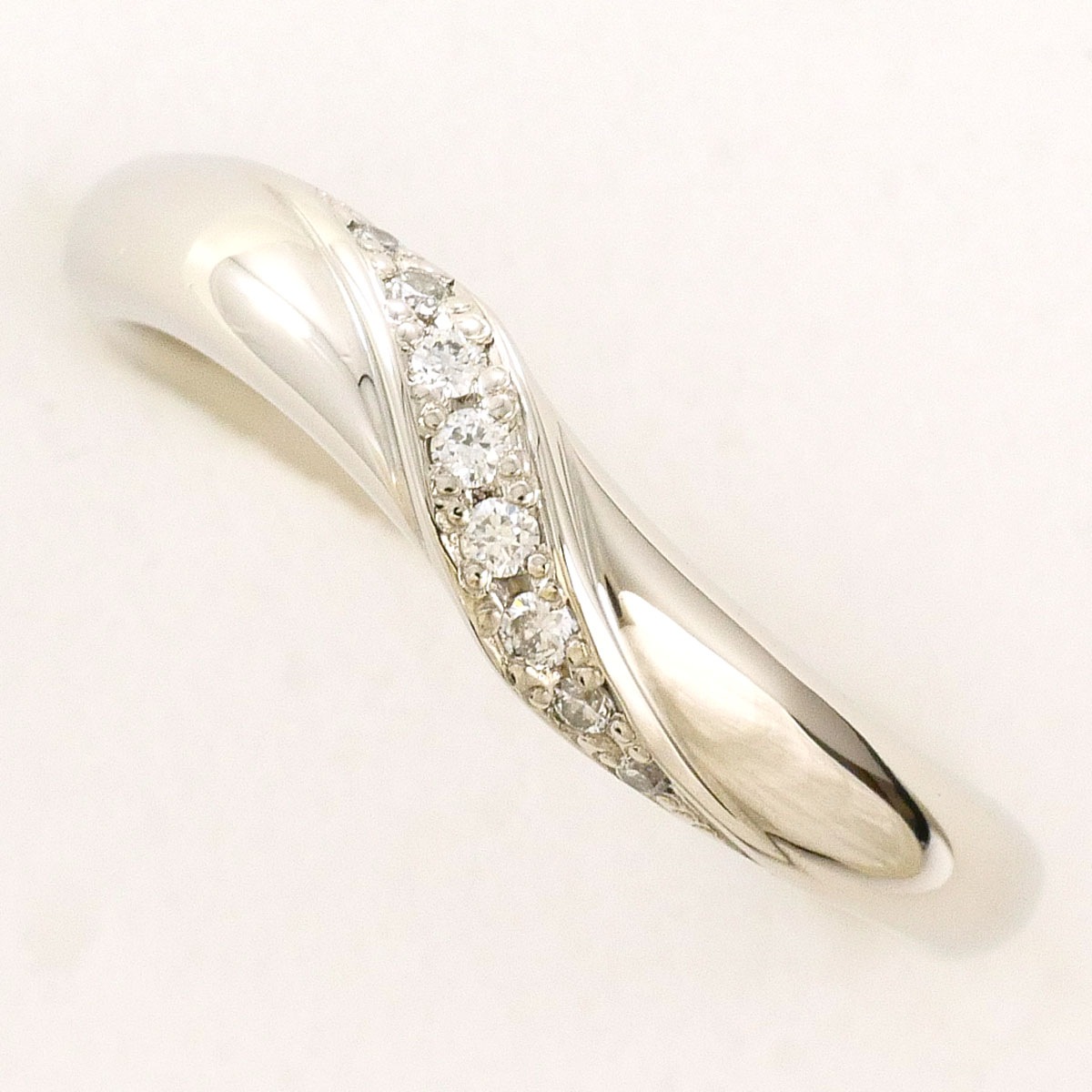 PT999 プラチナ リング・指輪 6号 ダイヤモンド（ct刻印なし） サファイア 総重量約3.9g 中古