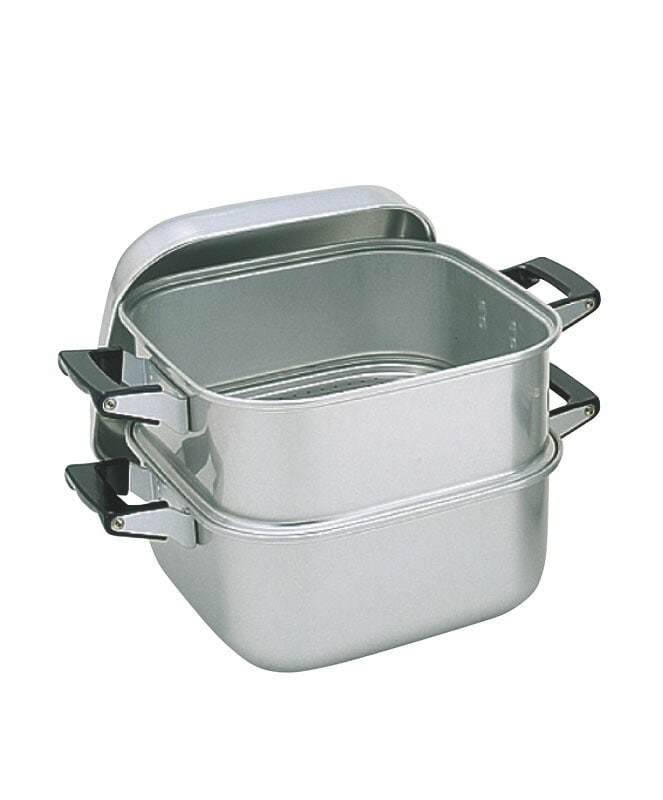 アルマイト角蒸器1重26cm CD:045096