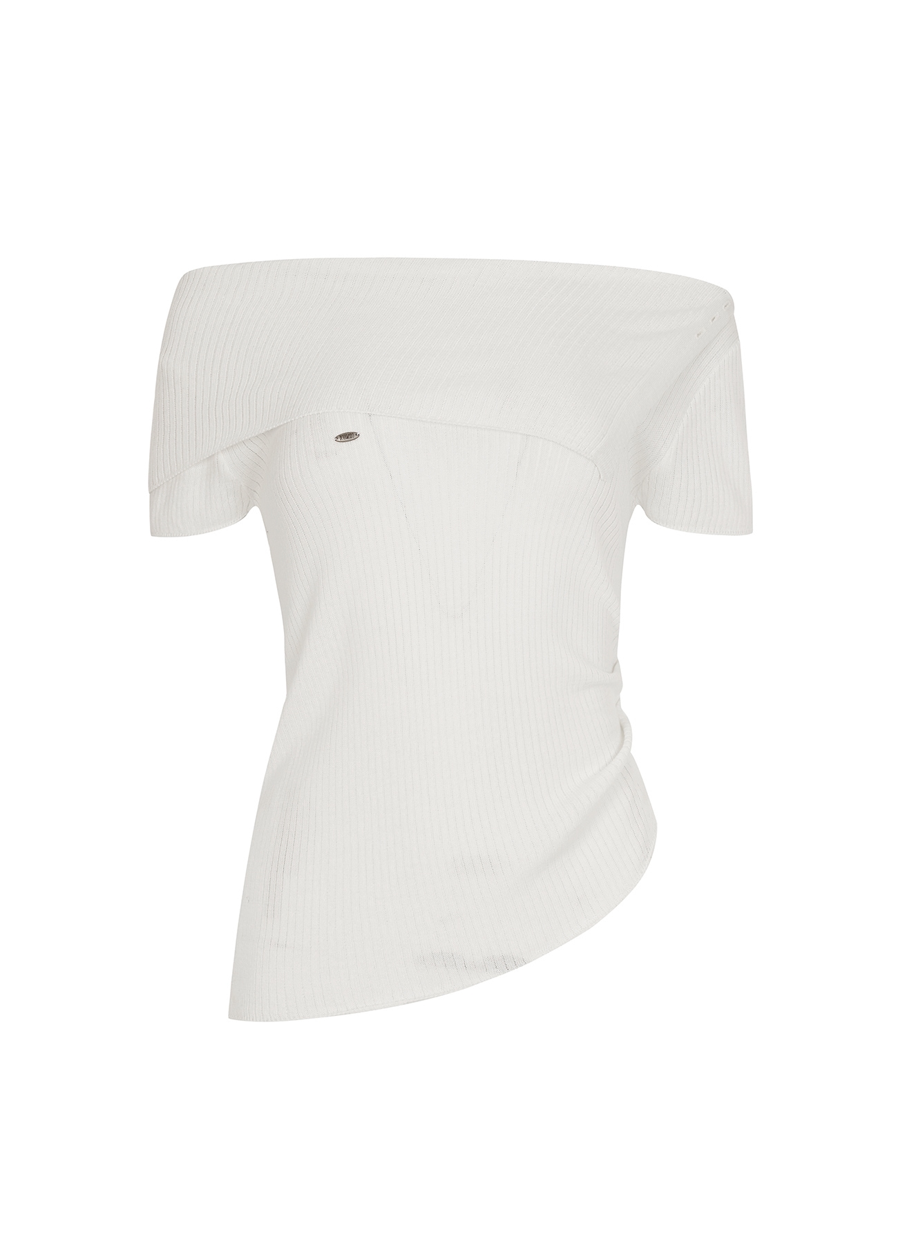 【BOHEMIANSEOUL】 OPEN COLLAR HALF SLEEVE KNIT : IVORY