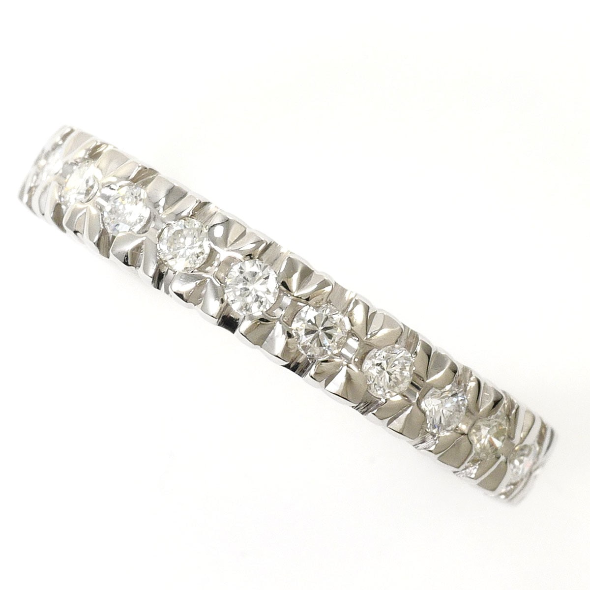 PT900 プラチナ リング・指輪 12号 ダイヤモンド 0.37ct 総重量約2.6g ジュエリー 中古