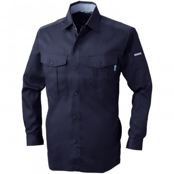 桑和 VA415 長袖シャツ Lサイズ ネイビー（1） VIVA SOWA