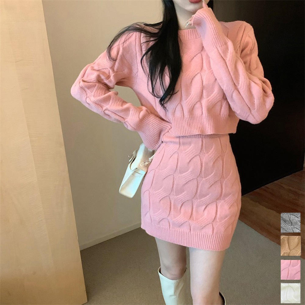 国内即納 ニットトップス ミニスカートセットアップ 83SXH-003