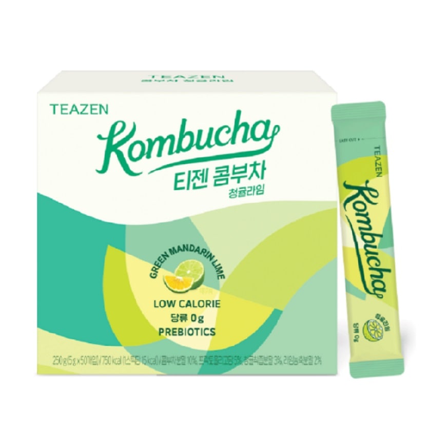 コンブチャ チョンギュルライム, 5g*50ea (糖類0g/15kcal/低カロリー/乳酸菌12種)