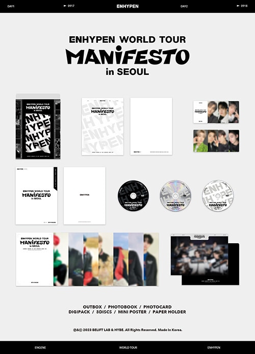（特典）エンハイプン（ENHYPEN） - ENHYPEN WORLD TOUR MANIFESTO IN SEOUL（DVD）