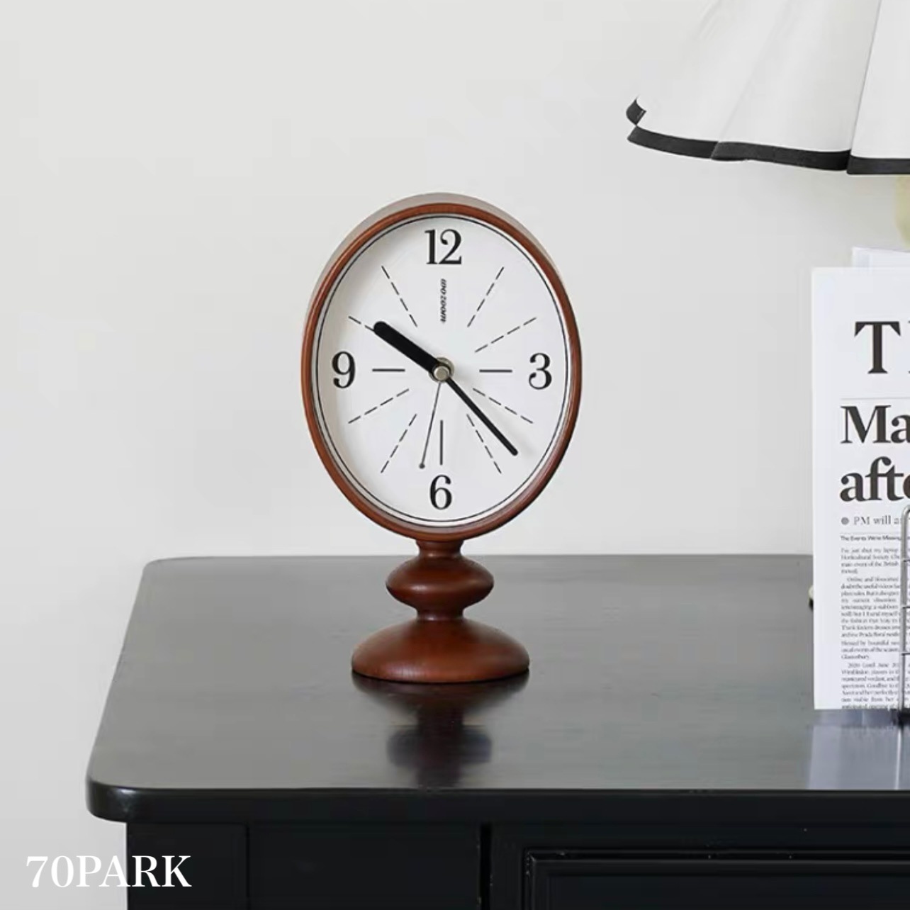 オーバル型 レトロ ウッド スタンド クロック 全4種 置き時計 卓上 おしゃれ 韓国インテリア 韓国雑貨 韓国っぽ インテリア雑貨 韓国 時計 70PARK
