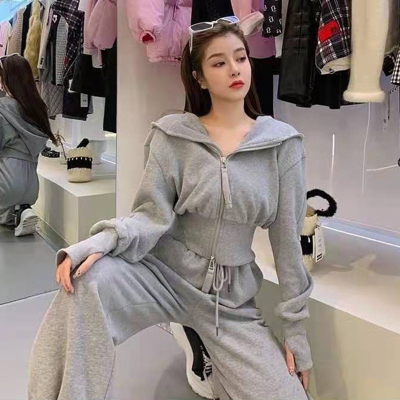 セットアップ レディースファッション 上下セット ツーピース 韓国 おしゃれ ルームウェア パジャマ パーカー スウェット 部屋着 クロップドパンツ アンクル丈 メンズライク カジュアル