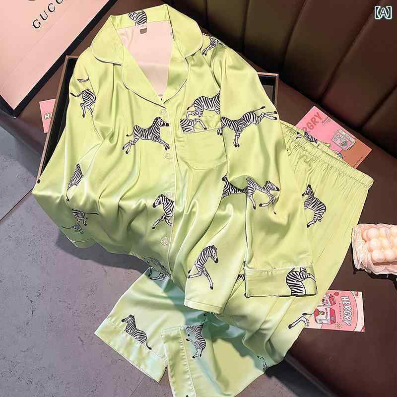 パジャマ　レディース　上下 ビッグ シルク パジャマ レディース 高級 春夏 秋 スーツ 長袖 ズボン 桑 シルク ホームウェア