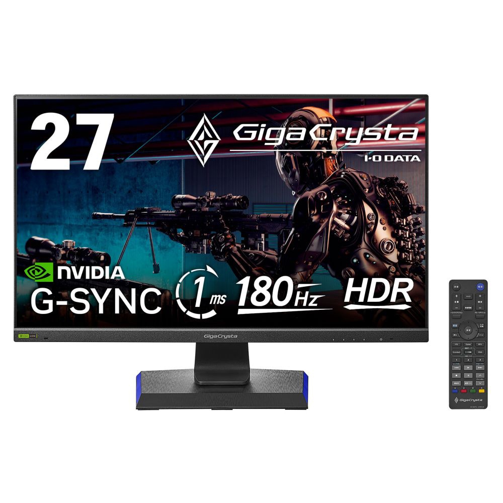 I/Oデータ ゲーミング液晶ディスプレイ(27型/ADS/FHD 1920×1080/180Hz/1ms/HDR10/HDMI2.1/DP/VESA/5年保証・無輝点保証)(ブラック) LCDGD2