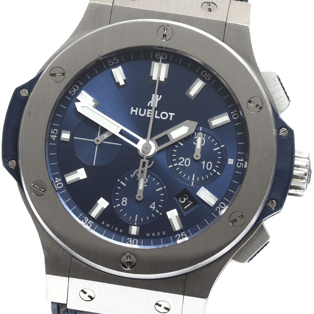 ウブロ HUBLOT 301.SX.7170.LR ビッグバン スチール ブルー クロノグラフ デイト 自動巻き メンズ 保証書付き_900784【中古】