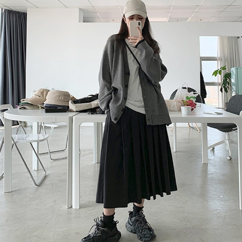 ニットカーディガン XL 長袖 レディース ゆったり 羽織 中厚手 無地 アウター 143966