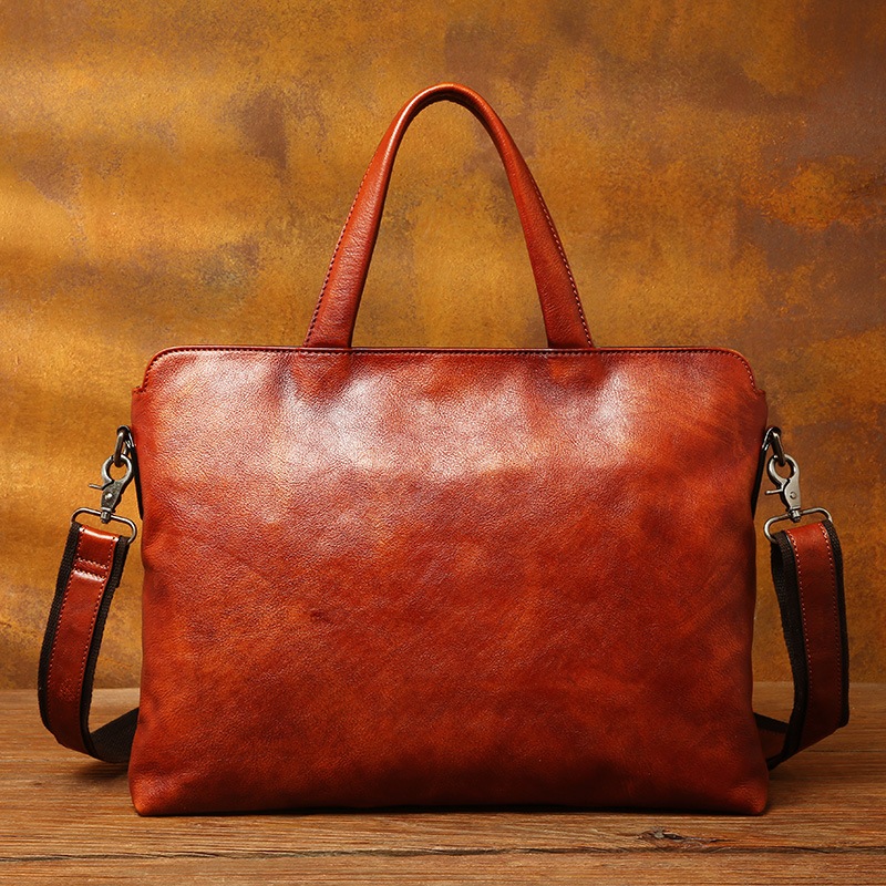 遅い时间の手作り色の革のカバンを擦りビジネス頭階かばんがかりでシングル肩バッグパソコンファイルを包んで