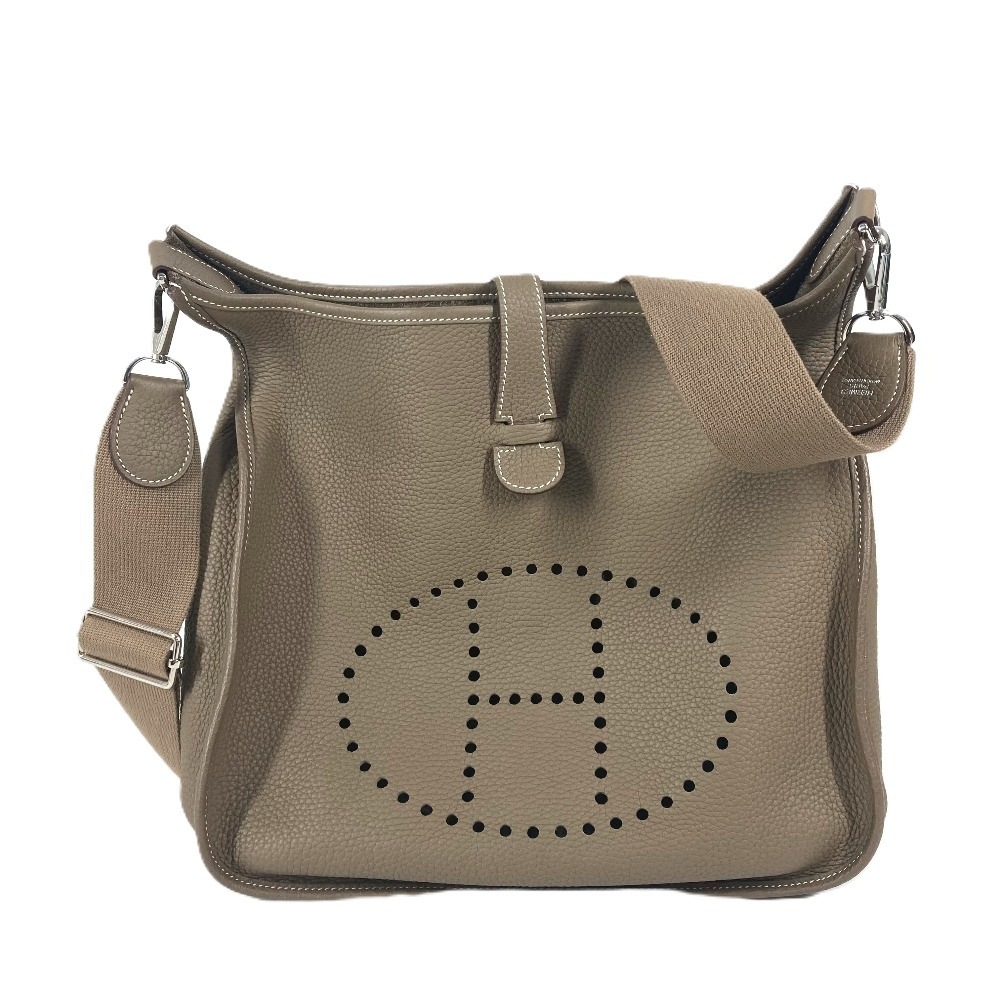 ショルダーバッグ エブリン 3 GM カバン H パンチングロゴ 斜め掛け トリヨンクレマンス エトゥープ ベージュ