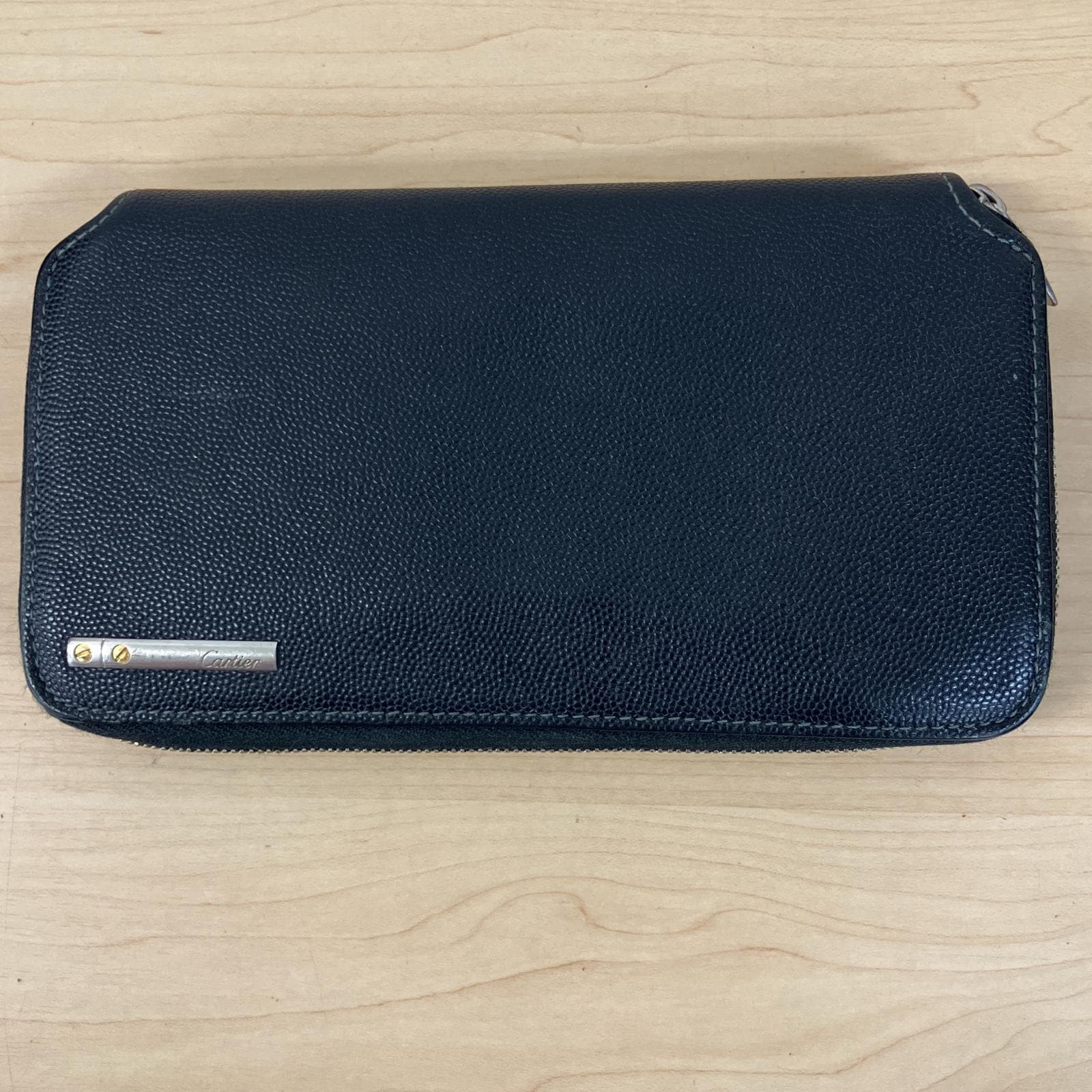 長財布 合成皮革 ブラック【中古】 ユニセックス