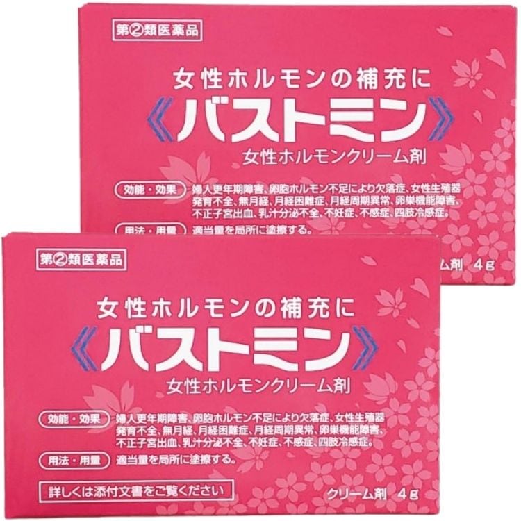 指定第2類医薬品 2個セット 大東製薬 バストミン 4g 女性ホルモンクリーム剤