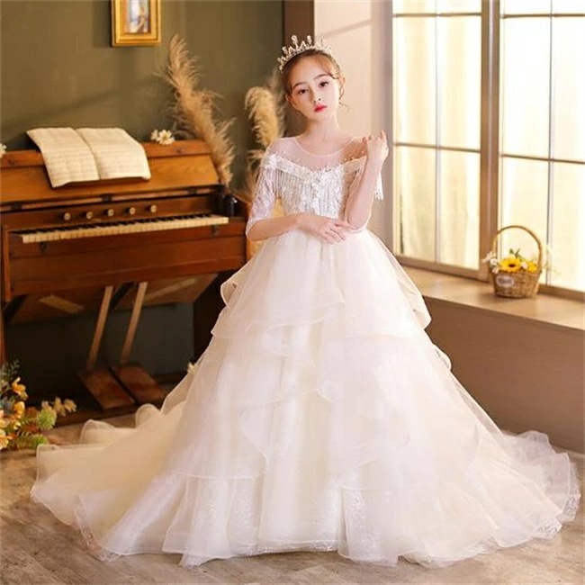 シャンパン ロングドレス　キッズ　ドレス　子供ドレス　Aライン　マキシ丈　フォーマルドレス　ワンピース　キッズ服 子供服 女の子 子ども　発表会　七五三　演出舞台結婚式卒業園　入園式 ピアノ　110