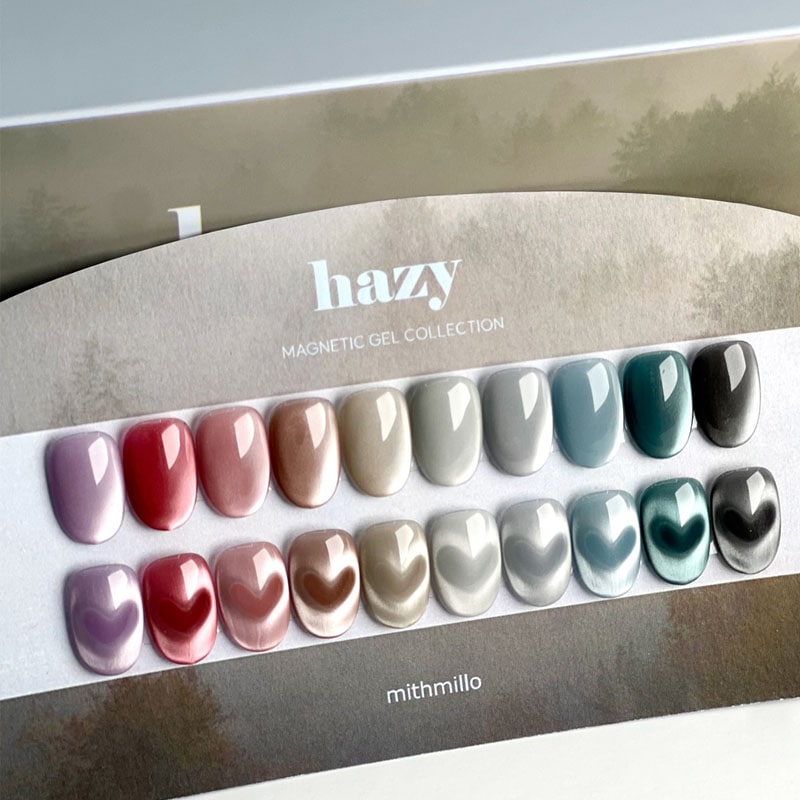 [mithmillo] 【Hazy】 10色 セット / きらめく輝きを放つマグネットジェルネイルコレクション