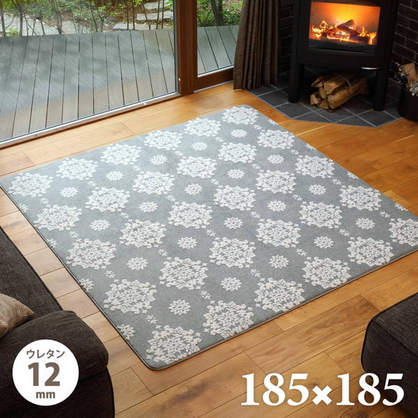 ラグマット カーペット 厚手 185x185cm 秋冬用 おしゃれ 可愛い フランネル ジャガード織 シュシュ パフラグ ホットカーペット対応