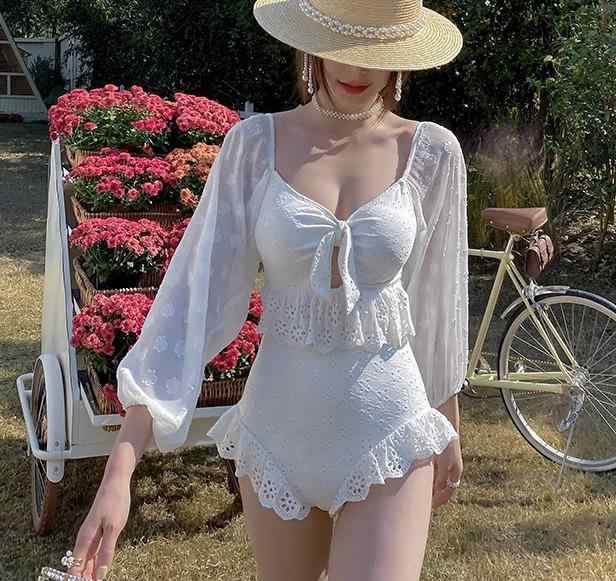 ワンピース 水着 レディース 夏 プール 海水浴 ビーチ レジャー バックレス 白 黒 カジュアル 長袖 三角 ホワイト ブラック
